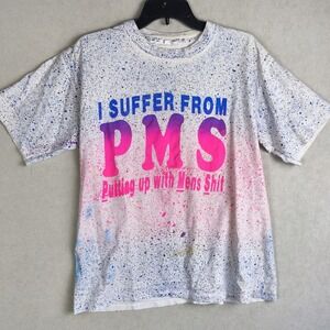 Vintage PMS Graphic Tee Womens XL Pink Funny Single Stitch Tee